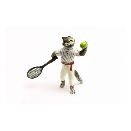 Katze Tennisspieler