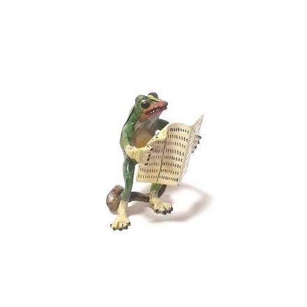 Frosch Zeitung stehend